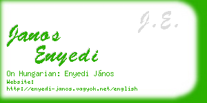 janos enyedi business card